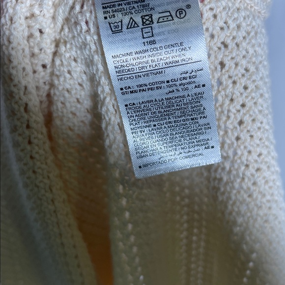 OLD NAVY WOMENS CREAM KNIT CROCHET COVERUP MIDI DRESS LARGE - Picture 5 of 7